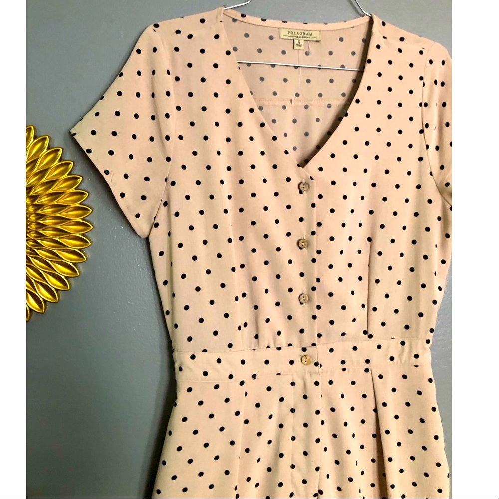 Cream Polka-Dot Jumpsuit